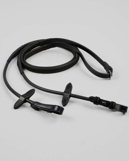 Premier Equine Finetti Rolled Leather Reins Black