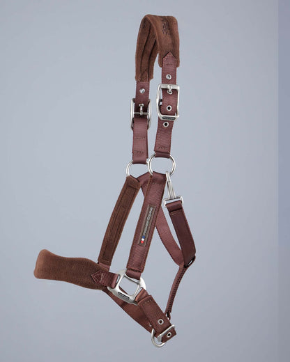 PREMIER EQUINE Fleece Padded Head Collar - Brown - Comfortable Horse Halter