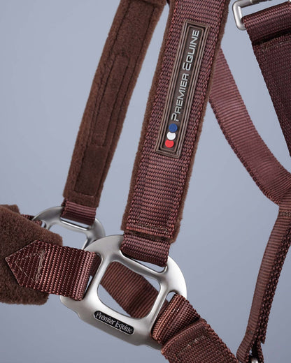 Premier Equine Fleece Padded Head Collar Brown