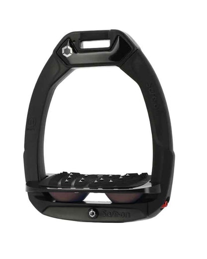 Flex-On Safe-On Inclined Ultra Grip Stirrups Black/Black/Chocolate | Horse Riding Safety Stirrups