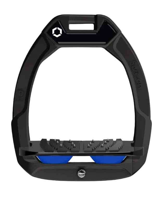 Flex-On Safe-On Inclined Ultra Grip Stirrups Black/Dark Blue | Equine Riding