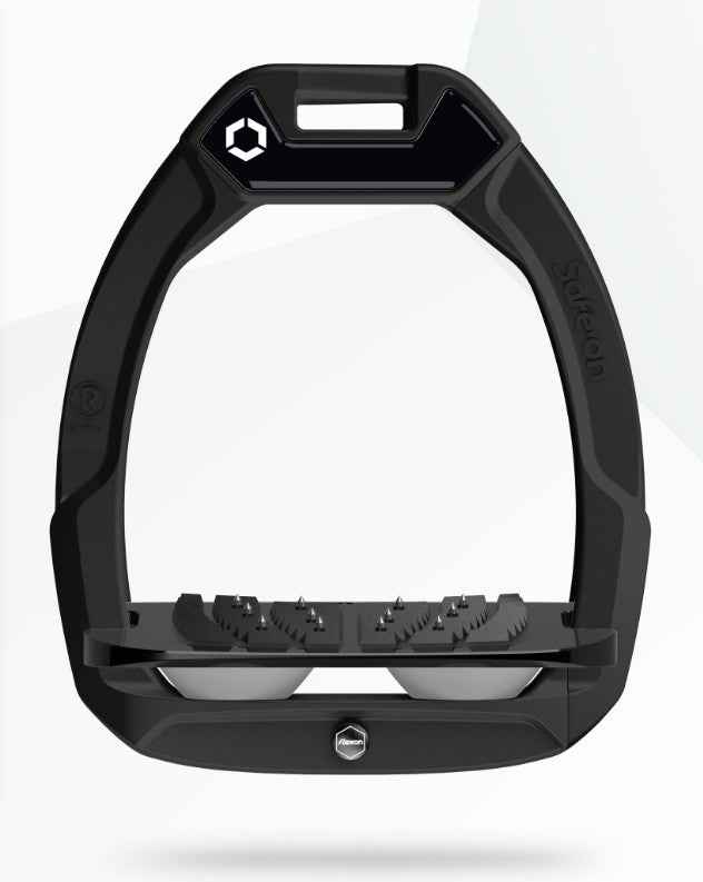 Flex-On Safe-On Inclined Ultra Grip Stirrups Black | Equestrian Safety Stirrups for Horse Riding