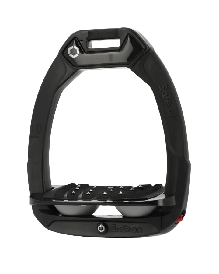 Flex-On Safe-On Inclined Ultra Grip Stirrups - Black/Grey | Equestrian Safety Gear