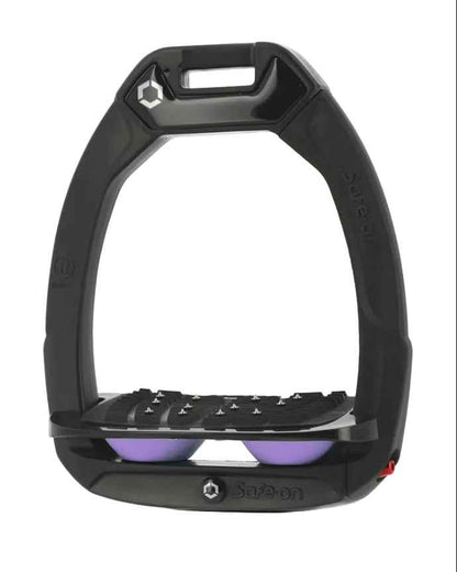 Flex-On Safe-On Inclined Ultra Grip Stirrups - Black/Lilac - Equestrian Safety & Comfort