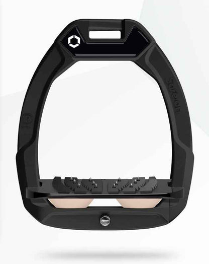 Flex-On Safe-On Stirrups: Inclined Ultra Grip, Black/Black/Milkshake - Equestrian Safety