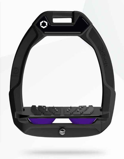 Flex-On Safe-On Inclined Ultra Grip Stirrups Black/Purple | Equestrian Safety Stirrups