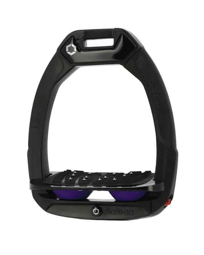 Flex-On Safe-On Inclined Ultra Grip Stirrups Black/Purple | Equestrian Safety