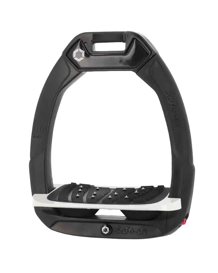 Flex-On Safe-On Inclined Ultra Grip Stirrups Black/White/Black