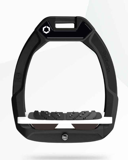 Flex-On Safe-On Inclined Ultra Grip Stirrups Black/White/Brown for Horse Riding