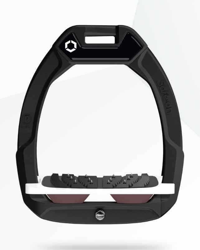 Flex-On Safe-On Inclined Ultra Grip Stirrups - Black/White/Chocolate