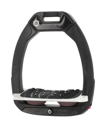 Flex-On Safe-On Inclined Ultra Grip Stirrups Black/White/Chocolate - Equestrian Safety & Grip