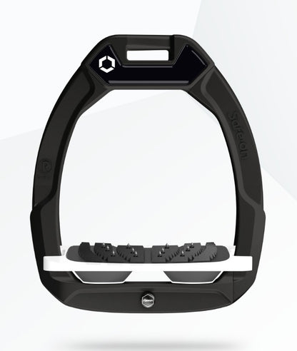Flex-On Safe-On Inclined Ultra Grip Stirrups Black/White/Dark Grey - Equestrian Safety