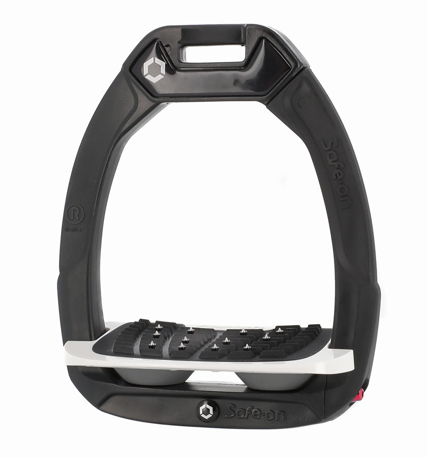 Flex-On Safe-On Inclined Ultra Grip Stirrups Black/White/Dark Grey | Safety Release