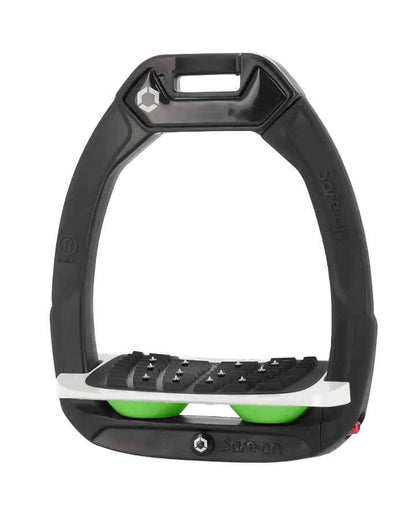 Flex-On Safe-On Inclined Ultra Grip Stirrups Black/White/Green
