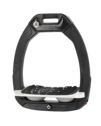 Flex-On Safe-On Inclined Ultra Grip Stirrups Black/White/Grey