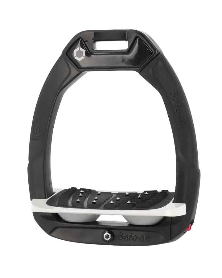 Flex-On Safe-On Inclined Ultra Grip Stirrups Black/White/Grey
