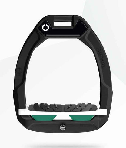 Flex-On Safe-On Inclined Ultra Grip Stirrups Black/White/Irish Green