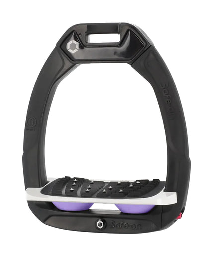 Flex-On Safe-On Inclined Ultra Grip Stirrups Black/White/Lilac