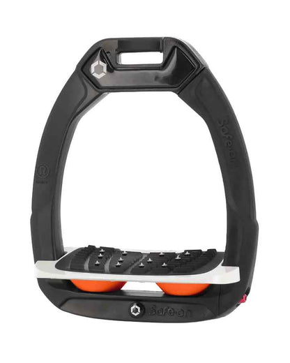 Flex-On Safe-On Inclined Ultra Grip Stirrups Black/White/Orange