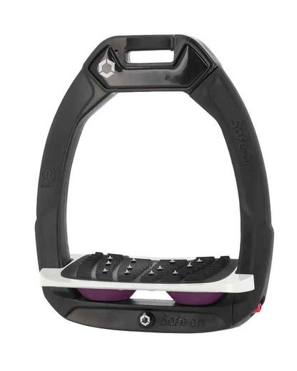 Flex-On Safe-On Inclined Ultra Grip Stirrups Black/White/Plum