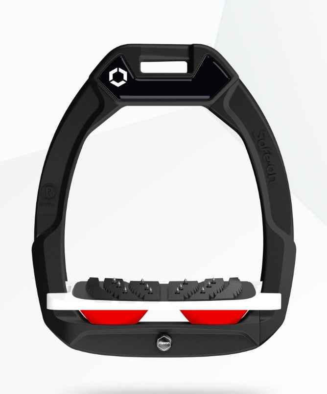 Flex-On Safe-On Inclined Ultra Grip Stirrups Black/White/Red