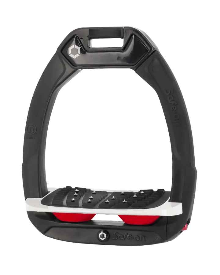 Flex-On Safe-On Inclined Ultra Grip Stirrups Black/White/Red
