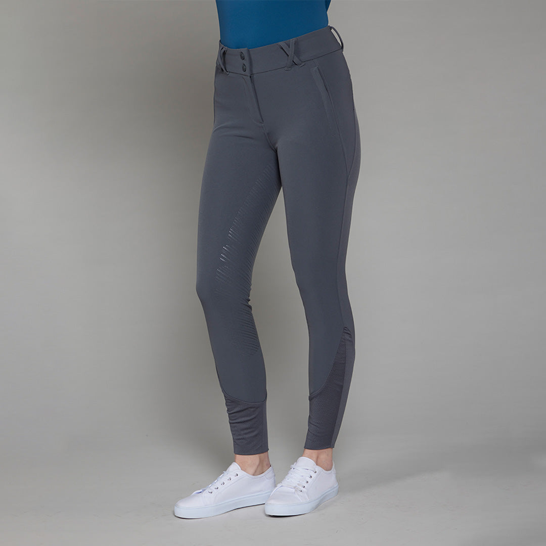 TOGGI Flexi Grey Water-Resistant Full Seat Breeches with Silicone Seat and Phone Pocket