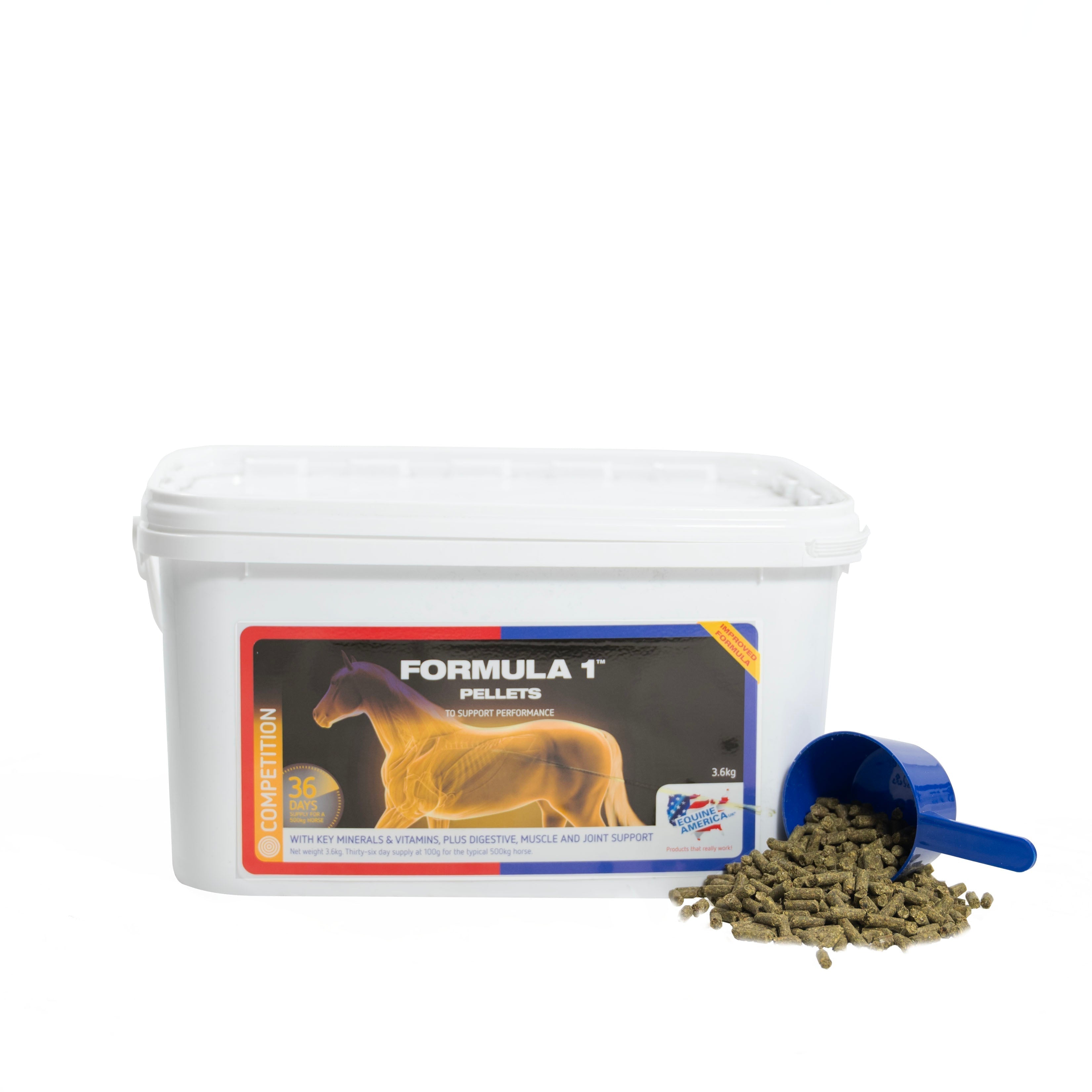 Equine America Formula 1 Pellets: All-in-one horse supplement for joint, digestive & muscle support.