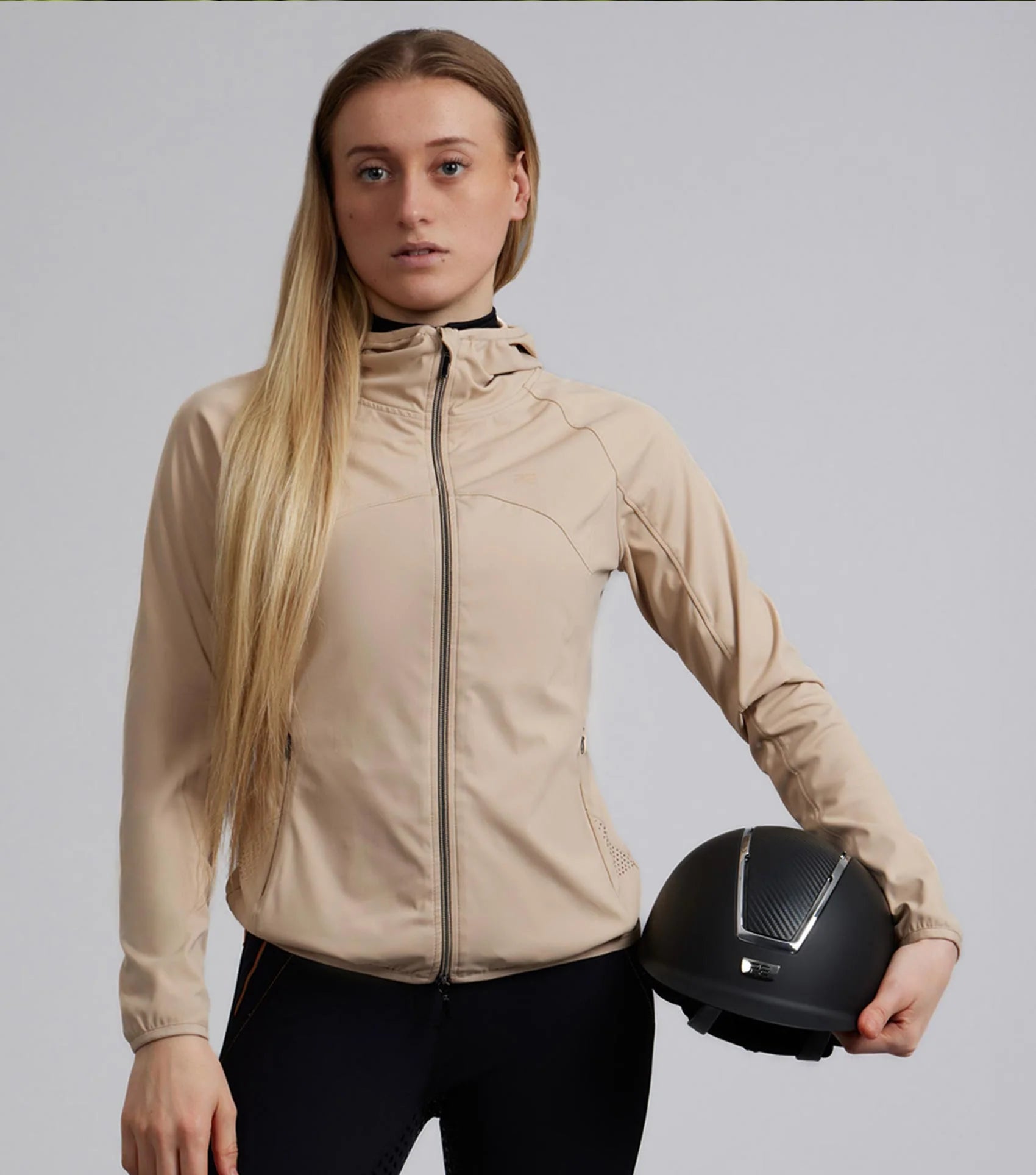 PREMIER EQUINE Franca Ladies Sports Jacket Champagne | Equestrian Riding Jacket with Hood | Equiflair