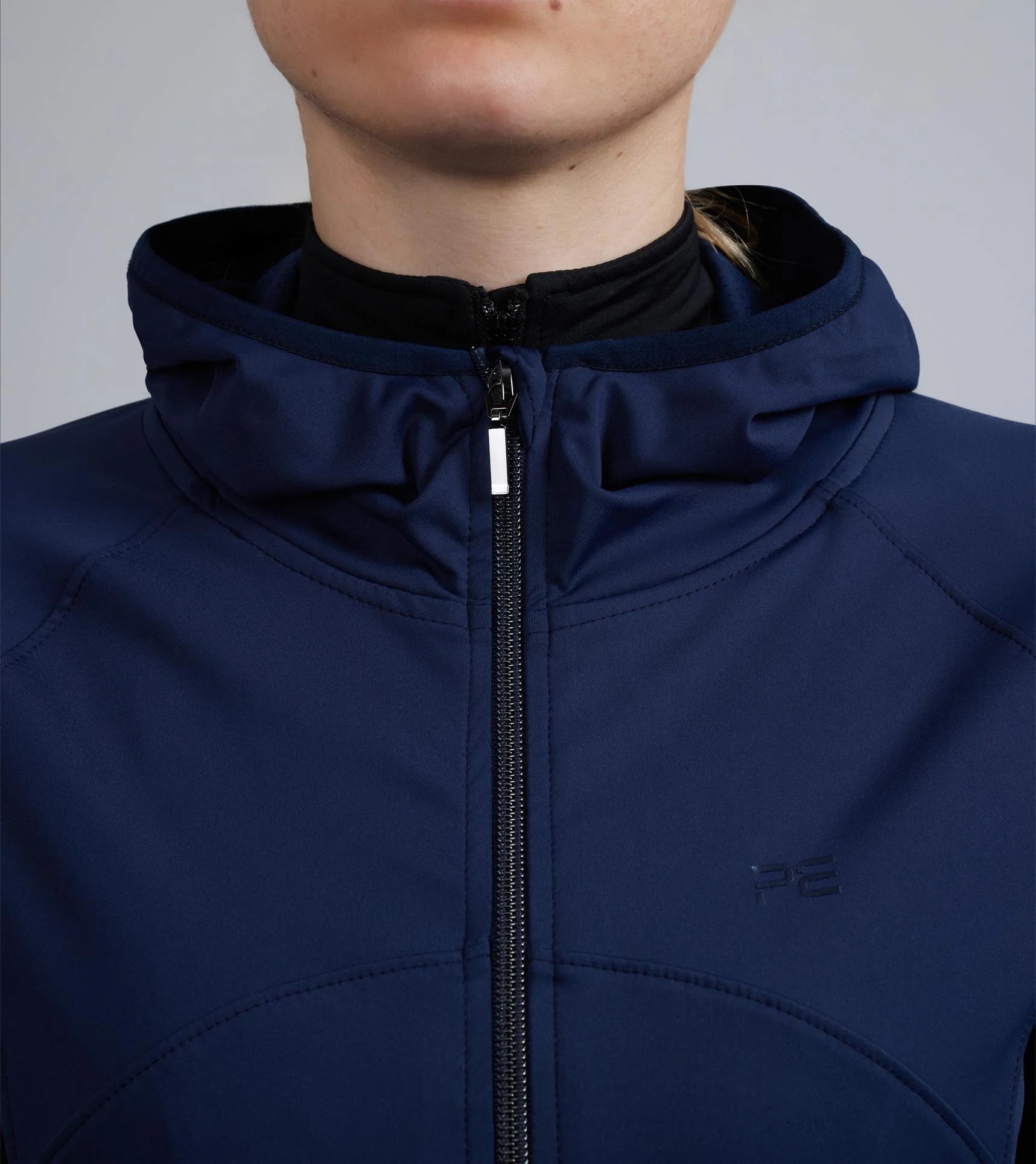 Premier Equine Franca Navy Sports Jacket - Ladies Lightweight Hooded Equestrian Jacket - Equiflair
