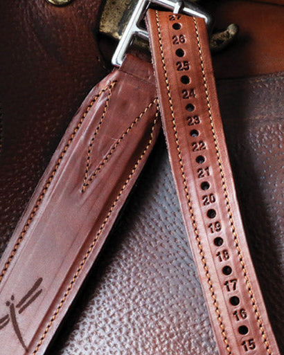 FREEJUMP Stirrup Leathers Classic Wide - Brown Leather Stirrup with Numbered Holes for Precise Adjustment
