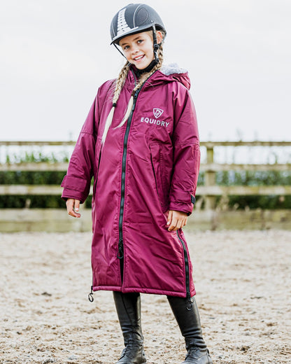 EQUIDRY Original Children's Thick Fleece Plum/Grey