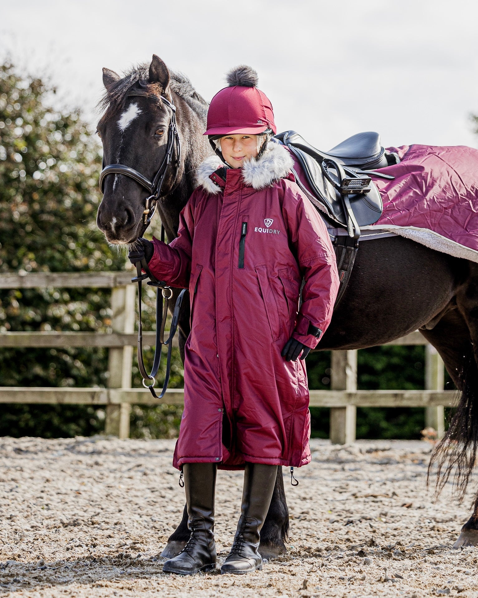 EQUIDRY Evolution Children's Thick Fleece Plum/Grey