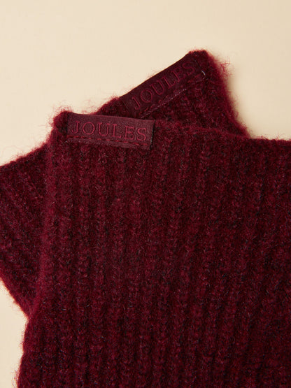 Joules Women's Berry Fine Knit Gloves with Embroidered Logo Tab