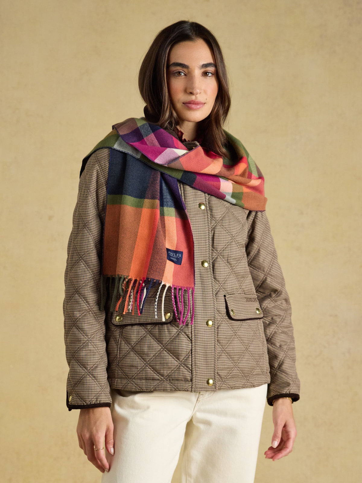 Women's Joules Langtree Long Brushed Stripe Scarf
