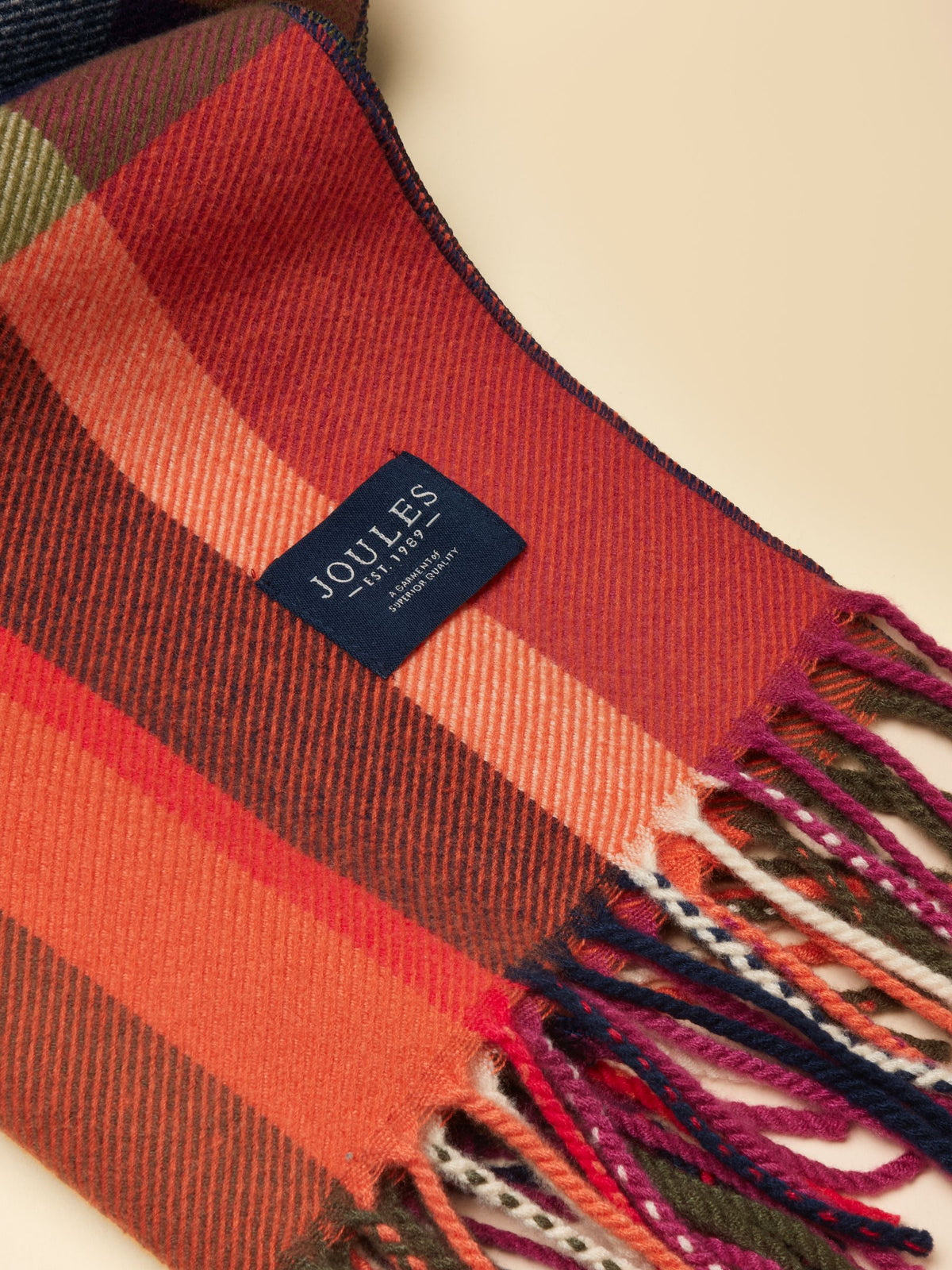 Women's Joules Langtree Long Brushed Stripe Scarf