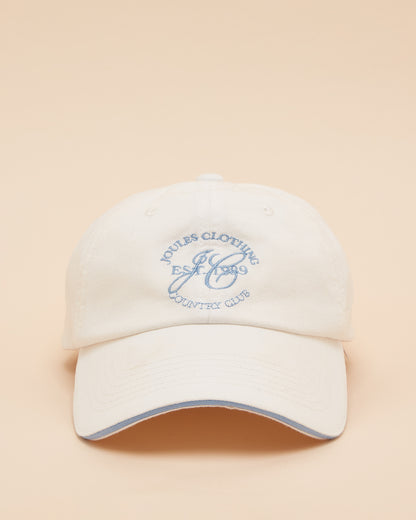Joules Daley White Baseball Cap: Country Club Style, Adjustable Fit, Cotton Twill - Buy Now!