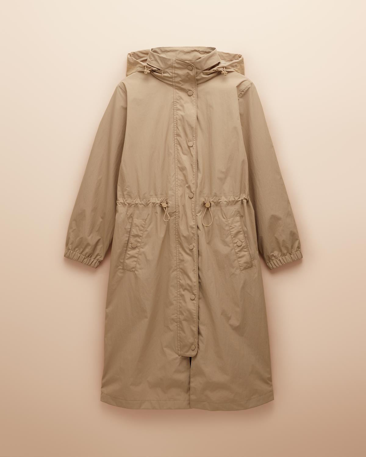 JOULES HENSLEY WATERPROOF COAT Tan Brown | Women's Longline Rain Coat with Hood