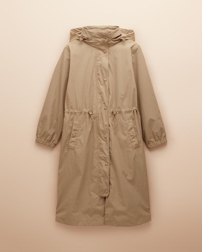 JOULES HENSLEY WATERPROOF COAT Tan Brown | Women's Longline Rain Coat with Hood