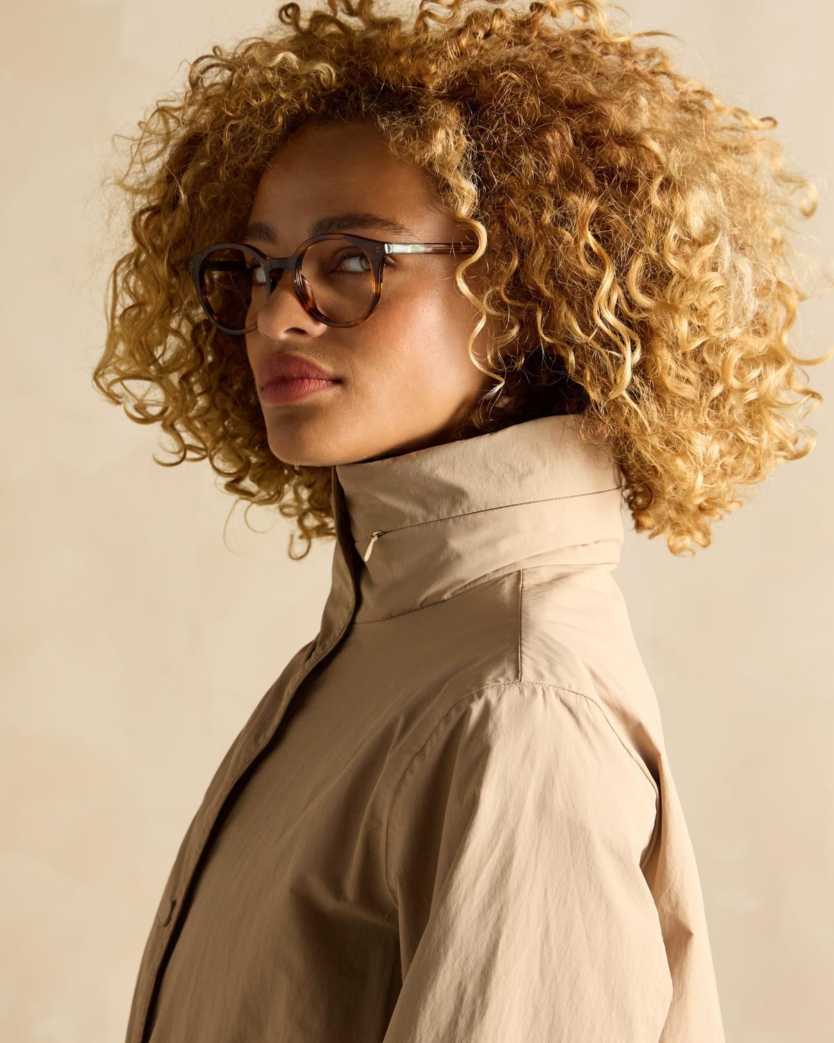 Joules Hensley Tan Brown Waterproof Coat for Women | Recycled Nylon, Longline, Packable Hood - Shop at Equiflair