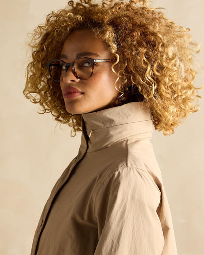 Joules Hensley Tan Brown Waterproof Coat for Women | Recycled Nylon, Longline, Packable Hood - Shop at Equiflair
