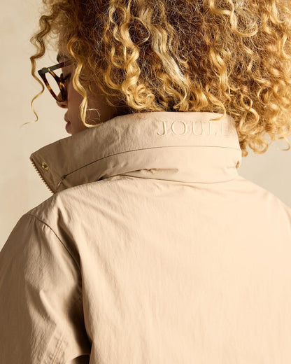 Joules Hensley Waterproof Coat in Tan Brown - Women's Rain Jacket