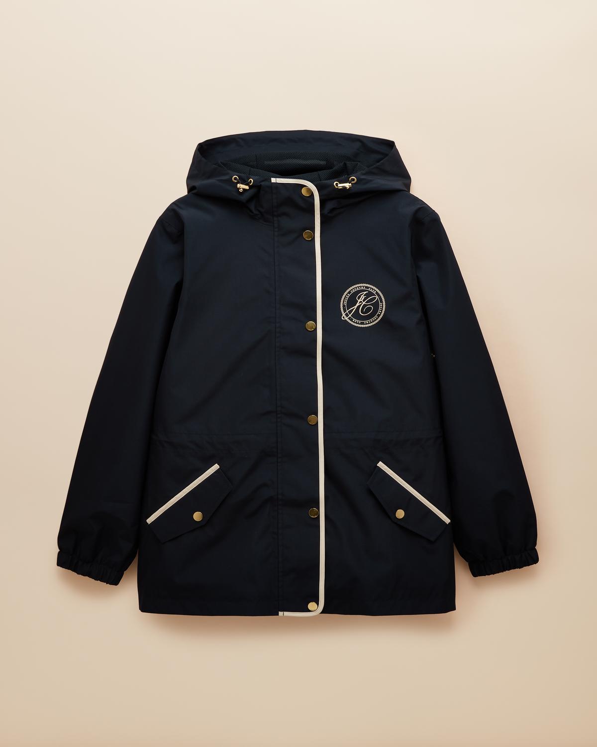 Joules Holt Navy Packable Raincoat with Hood | Equiflair waterproof jacket