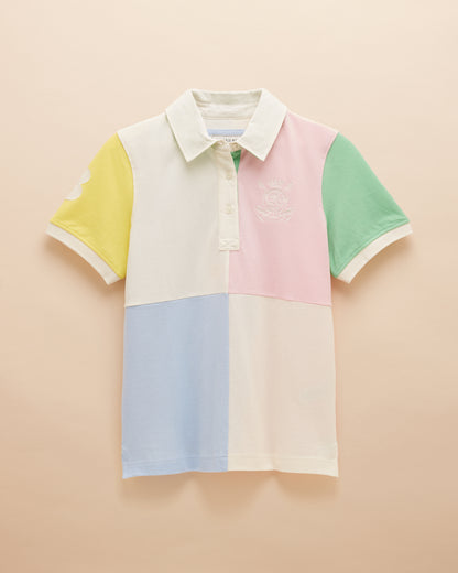JOULES Beaufort Multi Color Block Polo Shirt | Women's Cotton Short Sleeve Top