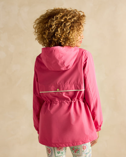 Pink Joules Packable Raincoat with Hood - Waterproof Recycled Polyester Jacket