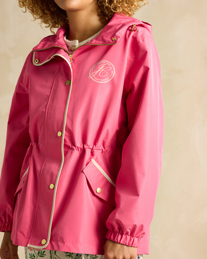 Pink Joules Holt Packable Raincoat with Hood | Women's Waterproof Jacket