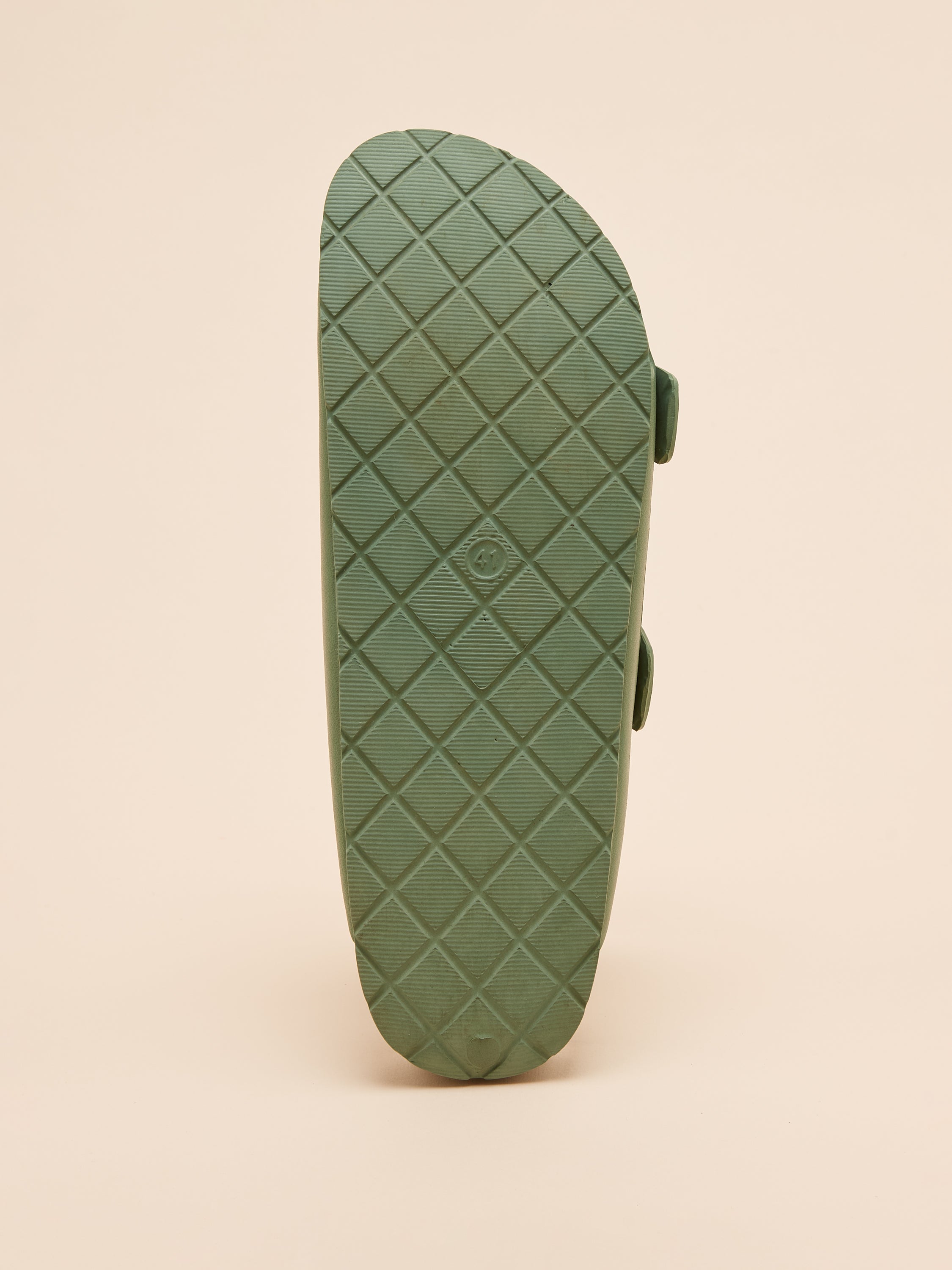Joules Sage Green EVA Sliders: Underside View - Patterned Sole, Size 41, Buckle Straps, Women's Summer Sandals
