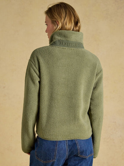 Women's Joules Olive Green Cropped Quarter Zip Fleece