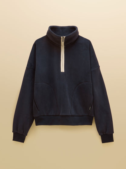 Joules women's navy quarter zip fleece funnel neck pullover jacket