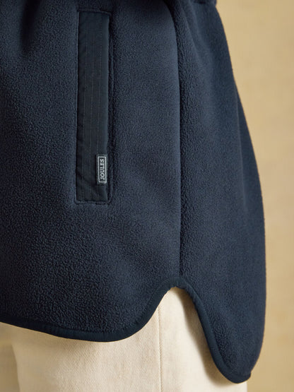 Joules Navy Fleece Jacket - Women's Full Zip Funnel Neck Cozy Warm Layering